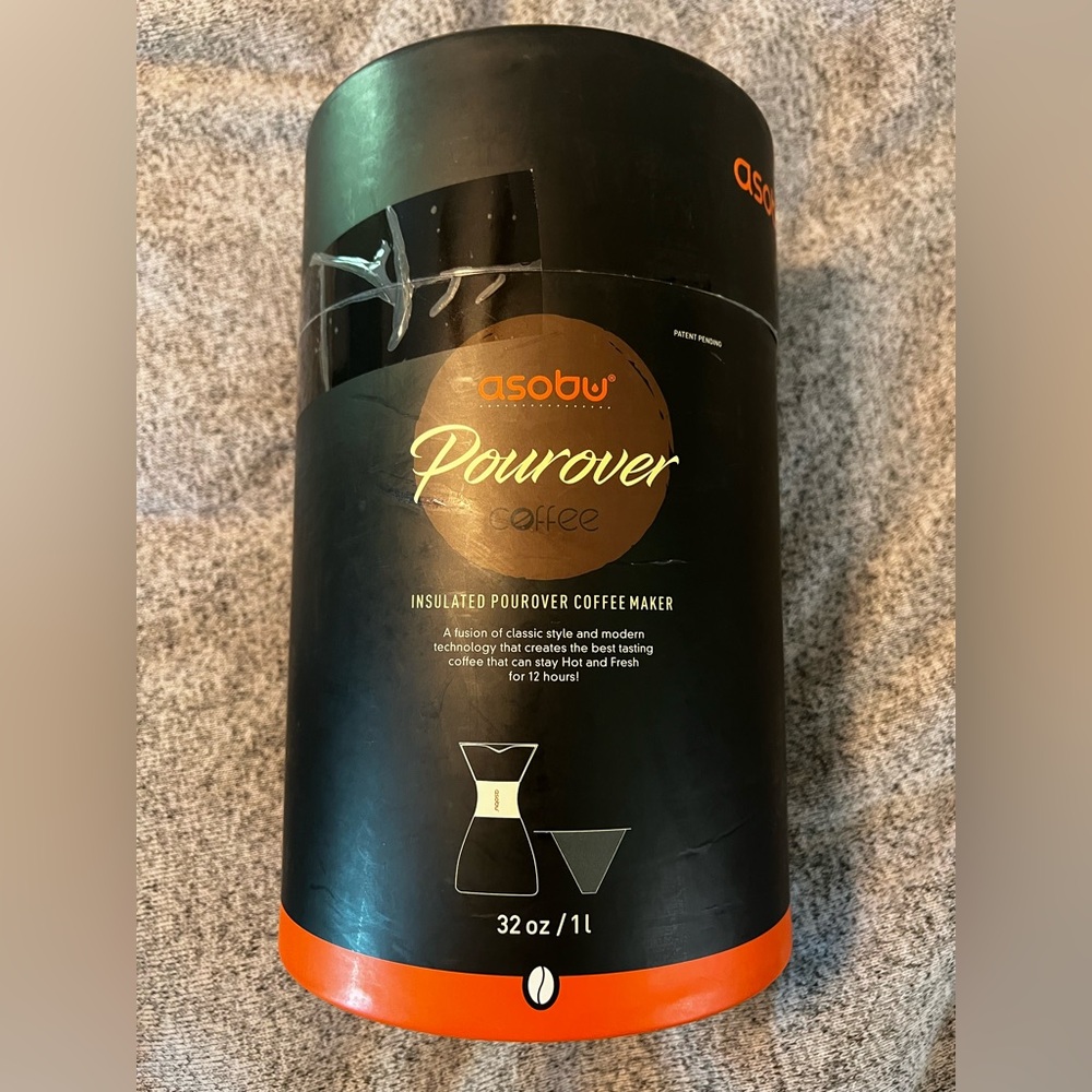 Asobu Black/Burgundy Pour Over Coffee Maker - unopened